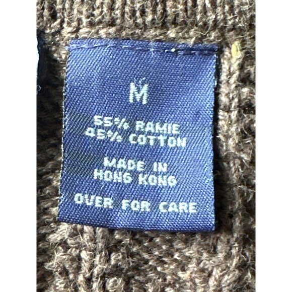 Vintage Structure Brown Henley Sweater Mens M Ribbed Y2K 90s Classic Retro Soft - Picture 5 of 12
